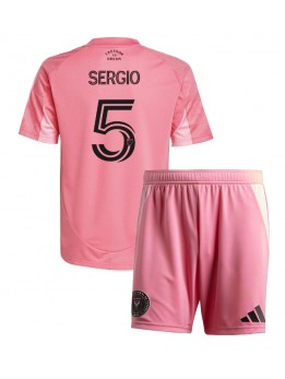 Inter Miami Sergio Busquets #5 Replika Hemmakläder Barn 2025-26 Kortärmad (+ byxor)